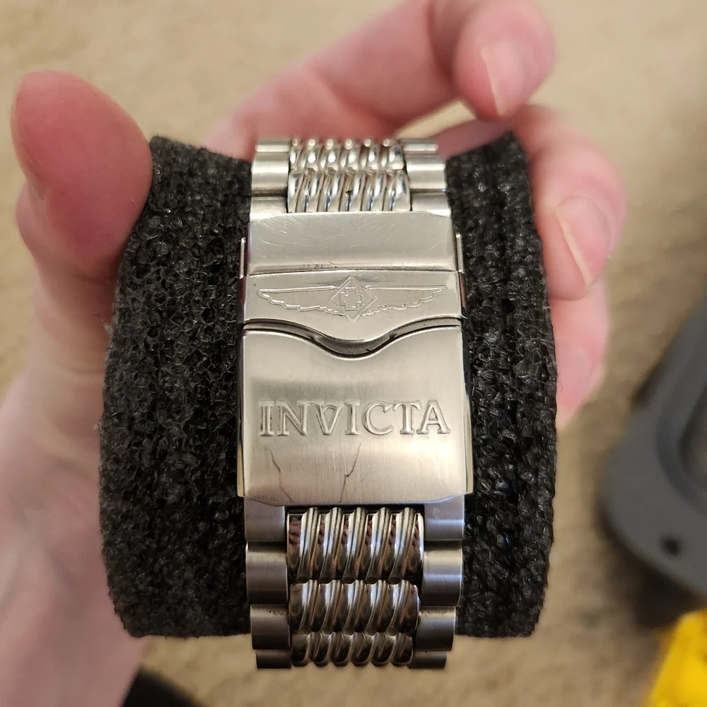 Invicta Men's Watch 29569 Bolt Quartz Chronograph‎ Black Stainless Steel READ